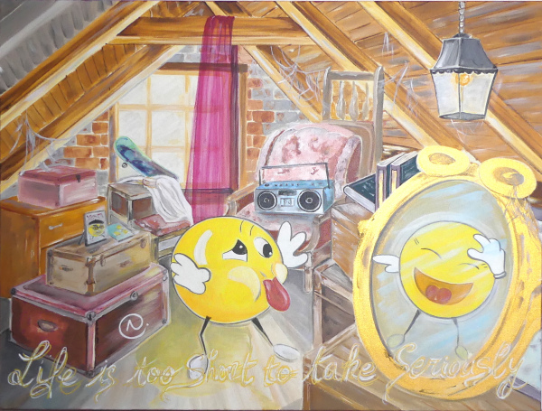 LA VIE EST UN JEU 80 X 60 X 3,5 CM